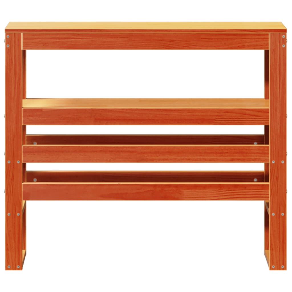 Headboard with Shelves Wax Brown 100 cm Solid Wood Pine